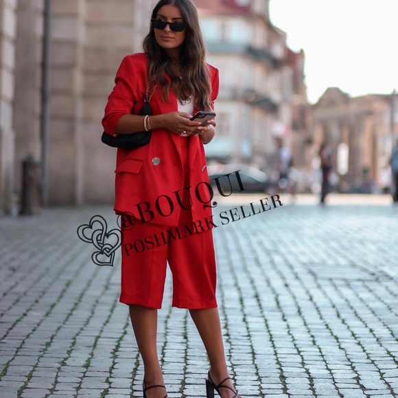 BLOGGER FAV ZARA PLEATED SATIN EFFECT SHORT PANTS - Picture 5 of 9